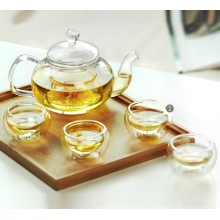 Hot sell borosilicate heat resistant glass teapot with infuser